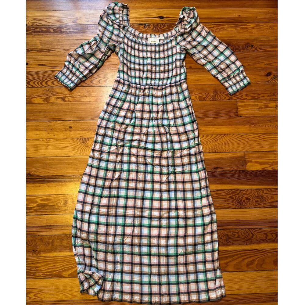 Anthropologie Maeve Plaid Maxi Dress